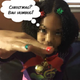 Red and green accessories are the closest Emmy, the writer’s daughter, gets to Christmas.
Photo illustration by Aliya S. King